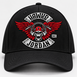 Black cap with the chapter patch embroidered on the front. One size.